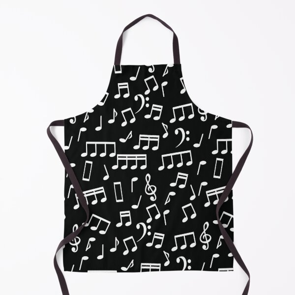 Item preview, White Music Notes on Black Background designed and sold by infinitetango.