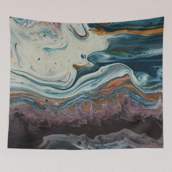 Item preview, Marble Galaxy, orange hues, teal hues, retro, purple designed and sold by Riah1618.