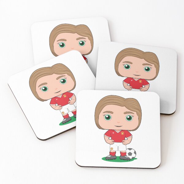 Item preview, Cute soccer girl player illustration in red kit designed and sold by essjaydesigns.