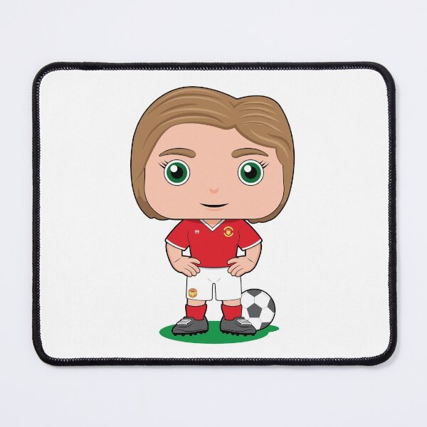 Item preview, Cute soccer girl player illustration in red kit designed and sold by essjaydesigns.