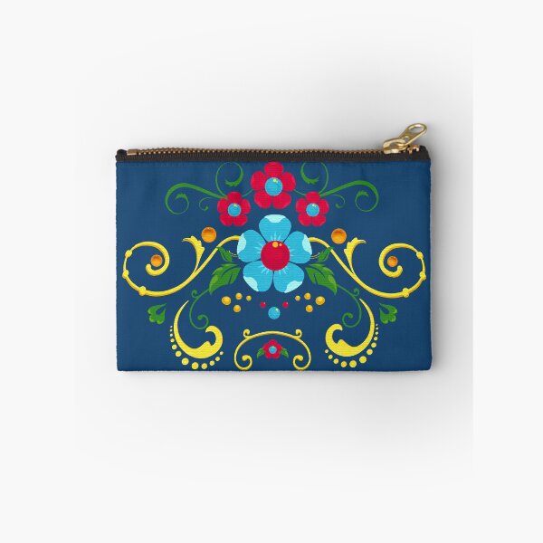 Item preview, Red and Blue Flowers in Buenos Aires Fileteado Porteno Filete Street Art Style designed and sold by infinitetango.