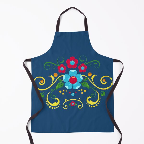 Item preview, Red and Blue Flowers in Buenos Aires Fileteado Porteno Filete Street Art Style designed and sold by infinitetango.