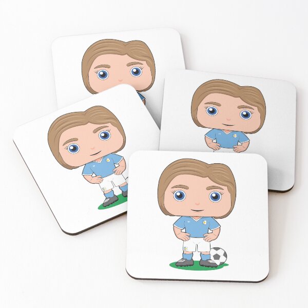Item preview, Cute girl soccer player illustration in sky blue kit designed and sold by essjaydesigns.