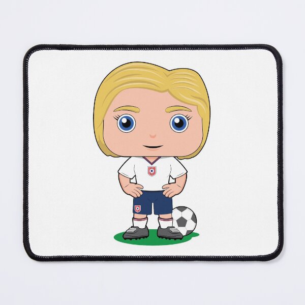 Item preview, Cute soccer girl player illustration in Blue white kit designed and sold by essjaydesigns.