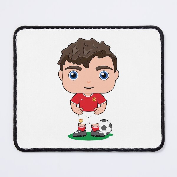 Item preview, Cute soccer boy player illustration in red kit designed and sold by essjaydesigns.