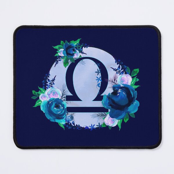 Item preview, Libra Zodiac Horoscope Blue Floral Monogram designed and sold by Bumblefuzzies.