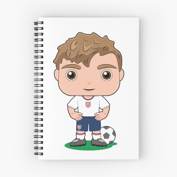 Item preview, Cute soccer boy player design in blue white kit designed and sold by essjaydesigns.