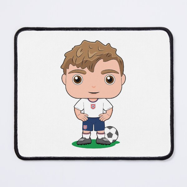 Item preview, Cute soccer boy player design in blue white kit designed and sold by essjaydesigns.