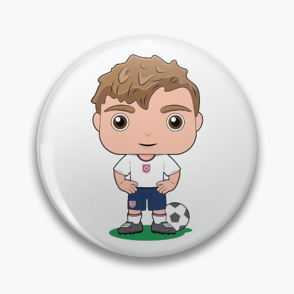 Item preview, Cute soccer boy player design in blue white kit designed and sold by essjaydesigns.