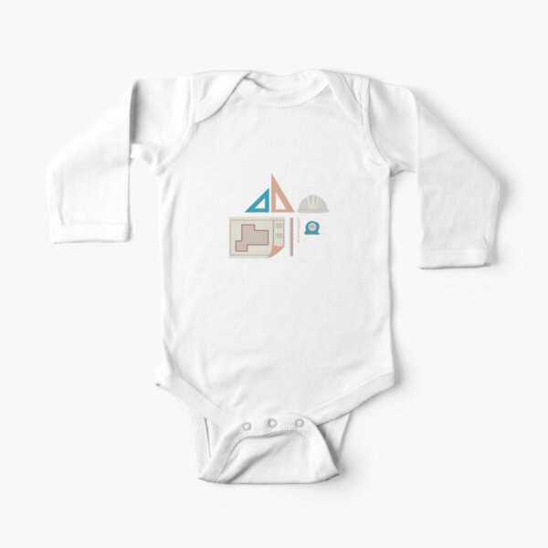 Architecture Tools Icons Illustrations Long Sleeve Baby One-Piece