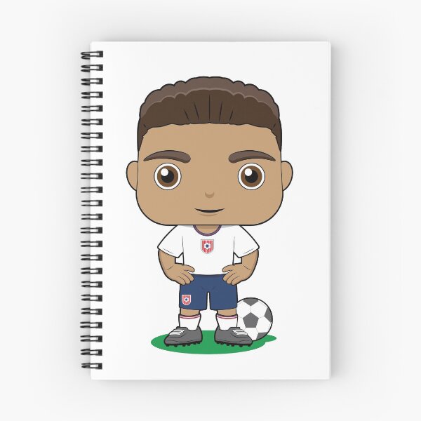 Item preview, Cute soccer boy player design in blue white kit designed and sold by essjaydesigns.