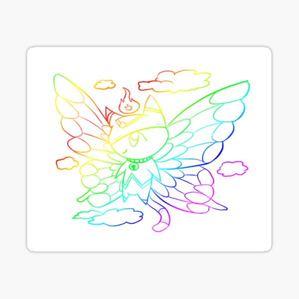 Rainbow Flutter-kitty Sticker