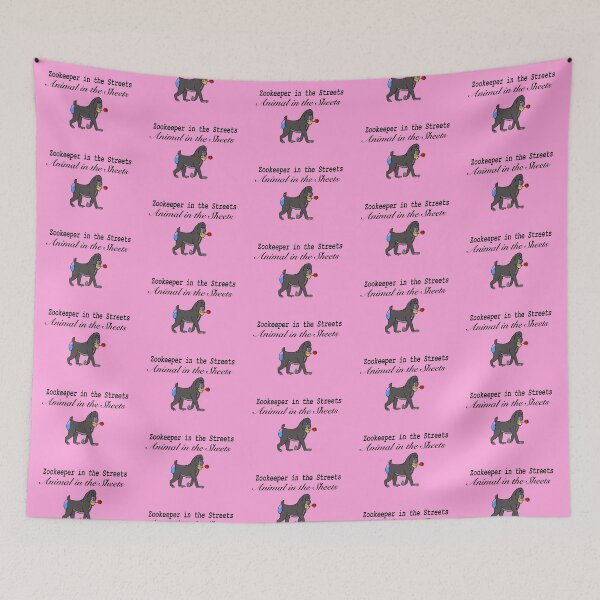 Item preview, Zookeeper in the Streets, Animal in the Sheets: Mandrill - pink designed and sold by EcoElsa.