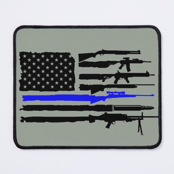 Item preview,  American Rifle Flag Thin Blue Line designed and sold by Sheepherder120.