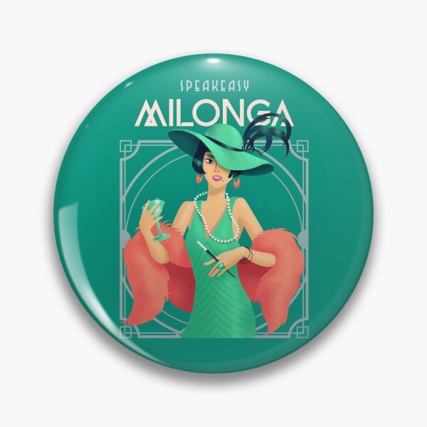 Item preview, Milonga clandestina Flapper Art Deco verde menta y coral designed and sold by infinitetango.
