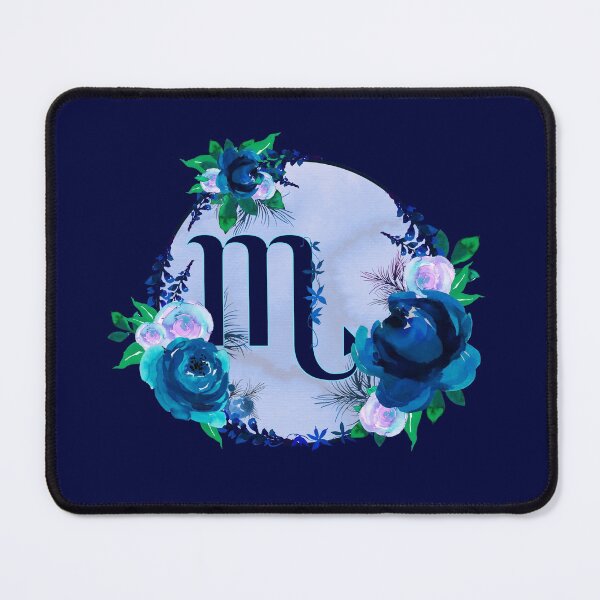 Item preview, Scorpio Zodiac Horoscope Blue Floral Monogram designed and sold by Bumblefuzzies.