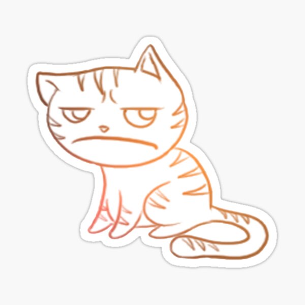 Disgruntled Cat Sticker