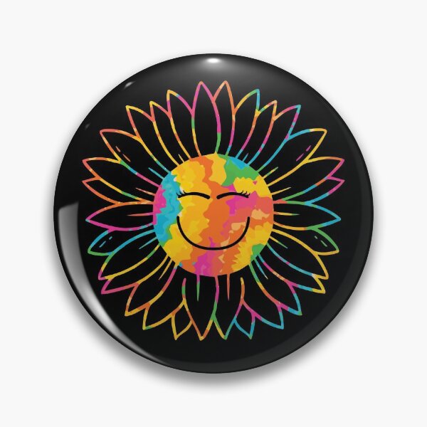 Artikelvorschau, Tie Dye Sunflower Smiley Emoticon Girl Retro Happy Sunflower Gear entworfen und verkauft von DynamicDesign.