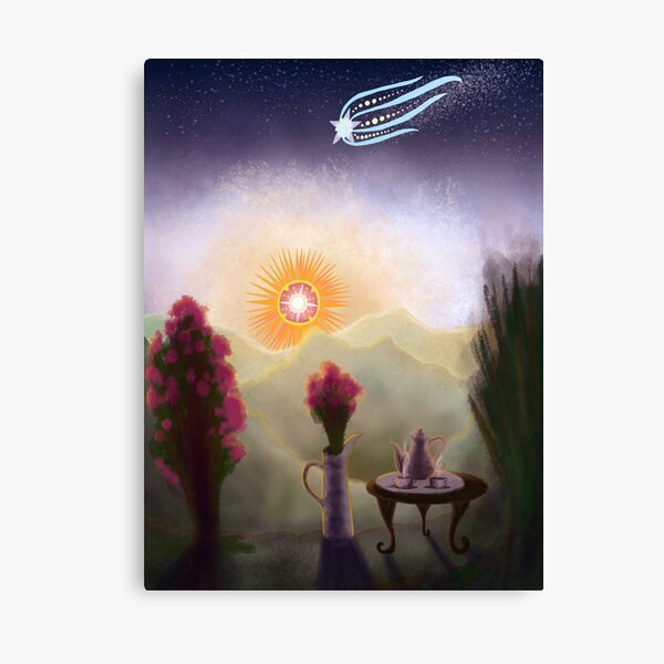 Teaset & Rosebush Canvas Print