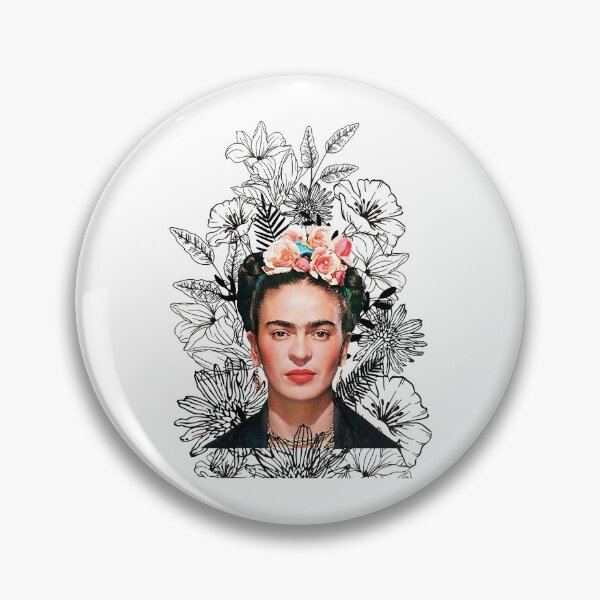 Item preview, Kahlo black and white flowers art designed and sold by StaleyPatricia.