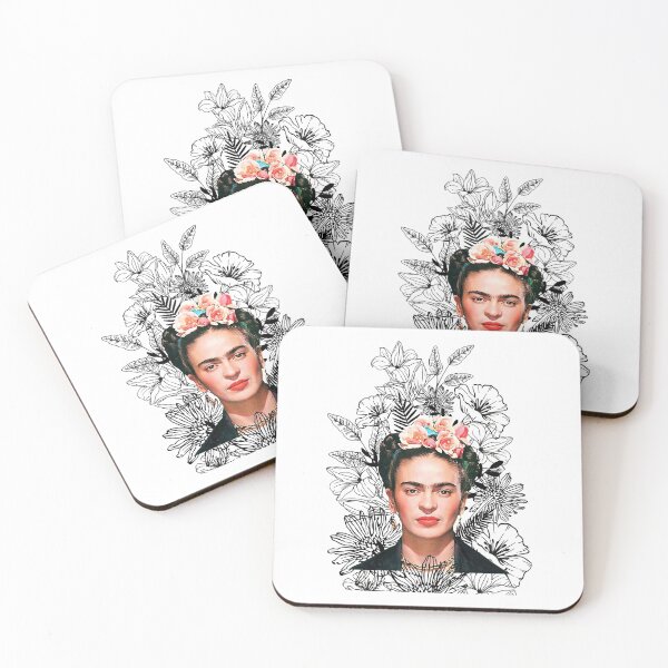 Item preview, Kahlo black and white flowers art designed and sold by StaleyPatricia.