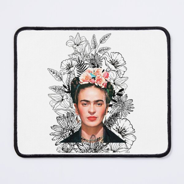 Item preview, Kahlo black and white flowers art designed and sold by StaleyPatricia.