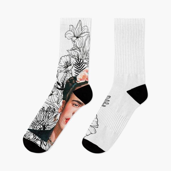 Item preview, Kahlo black and white flowers art designed and sold by StaleyPatricia.
