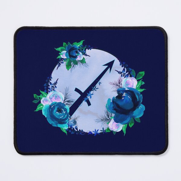 Item preview, Sagittarius Zodiac Horoscope Blue Floral Monogram designed and sold by Bumblefuzzies.
