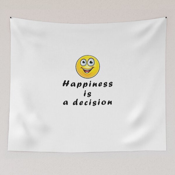 Item preview, Happiness is a decision with a smile face designed and sold by ColorsHand.