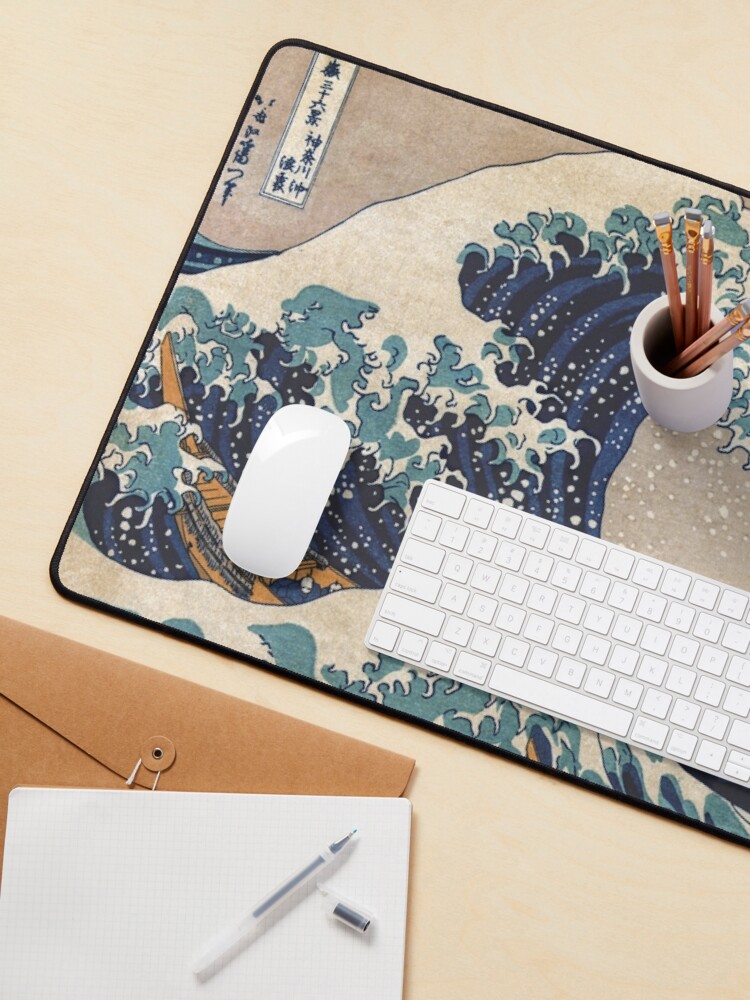 Thumbnail 3 of 5, Mouse Pad, The Great Wave off Kanagawa designed and sold by VintageArchive.