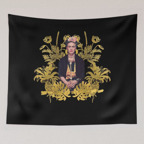 Item preview, Kahlo golden flowers art designed and sold by StaleyPatricia.