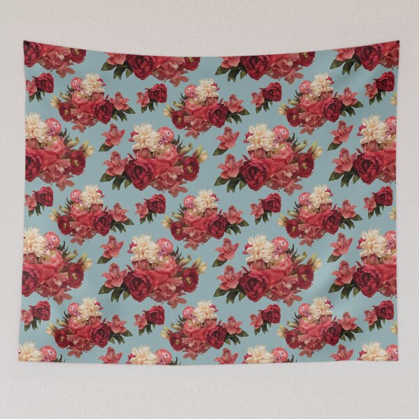 Item preview, Just Flowers on Light Blue Repeat 5748 designed and sold by Art in My Loft.