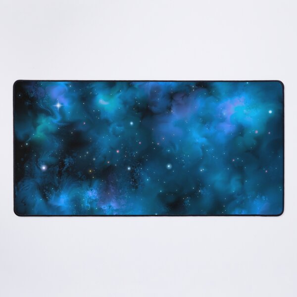 Turquoise Space Dust Nebula Desk Mat
