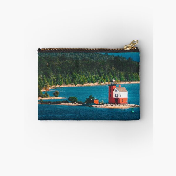 Item preview, Round Island Light watching over Mackinac Island designed and sold by Michael Deemer.