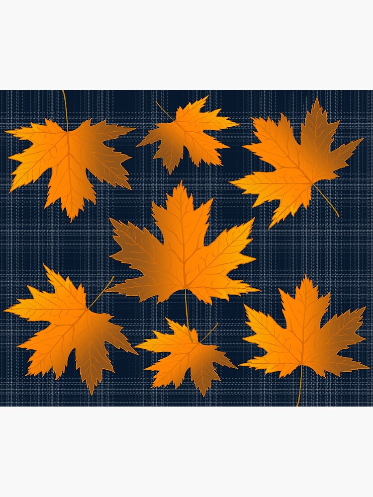 Disover Burnt Orange Autumn Leaves Pattern Premium Matte Vertical Poster