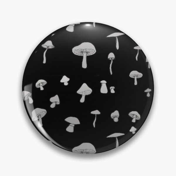 Item preview, simple monochrome mushroom pattern (black background) designed and sold by -Lily-Anne-.