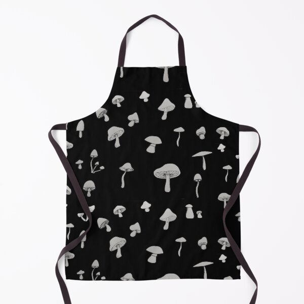Item preview, simple monochrome mushroom pattern (black background) designed and sold by -Lily-Anne-.