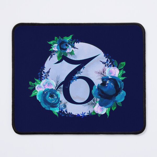 Item preview, Capricorn Zodiac Horoscope Blue Floral Monogram designed and sold by Bumblefuzzies.