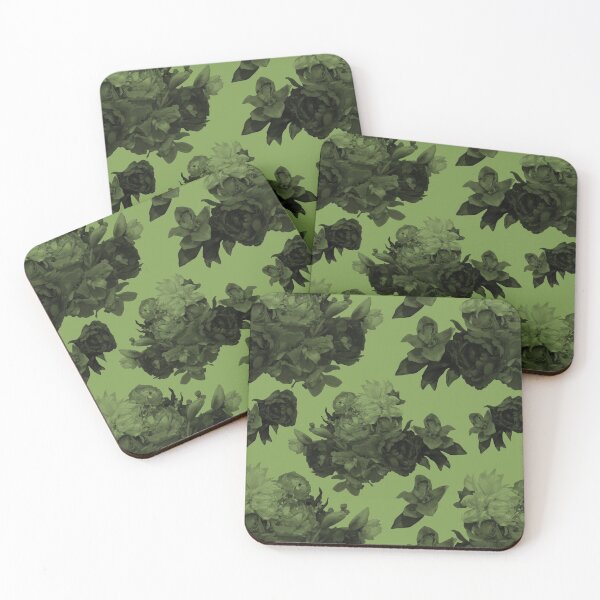Item preview, Moody Flowers Green Repeat 5748 designed and sold by Art in My Loft.
