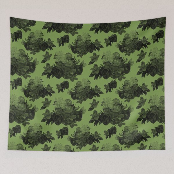 Item preview, Moody Flowers Green Repeat 5748 designed and sold by Art in My Loft.