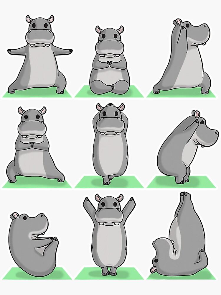 Bunny yoga poses and exercises cute cartoon Vector Image