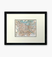 Vintage Map of Amsterdam (1905) Framed Print