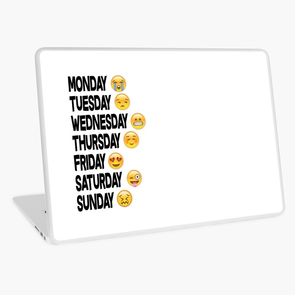 Monday Tuesday Wednesday Thursday Friday Saturday Sunday: Funny Emoji Days  of the Week Journal, 8x10 Softcover Notebook with 200 Lined Pages of  College Ruled Paper for School, Home and Work - Tri-Moon