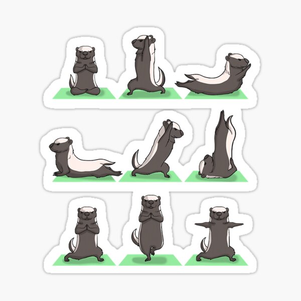 Honey Badger Yoga Pose Zen Cute Sticker