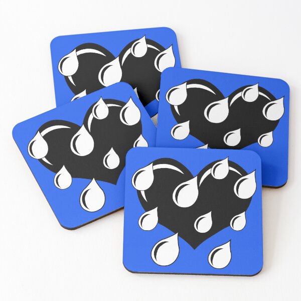 Item preview, Weeping Heart in Black and White (blue background) designed and sold by RawSunArt.