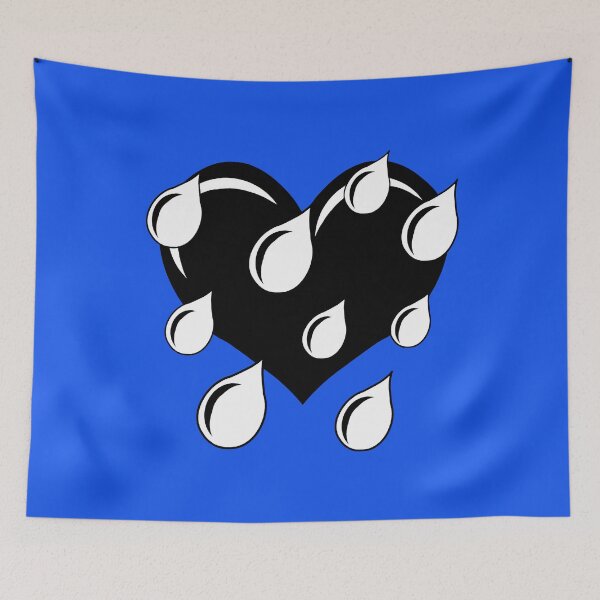 Item preview, Weeping Heart in Black and White (blue background) designed and sold by RawSunArt.