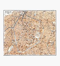 Vintage Map of Brussels (1905) Photographic Print