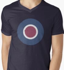 Vintage Look WW2 British Royal Air Force Roundel Men's V-Neck T-Shirt