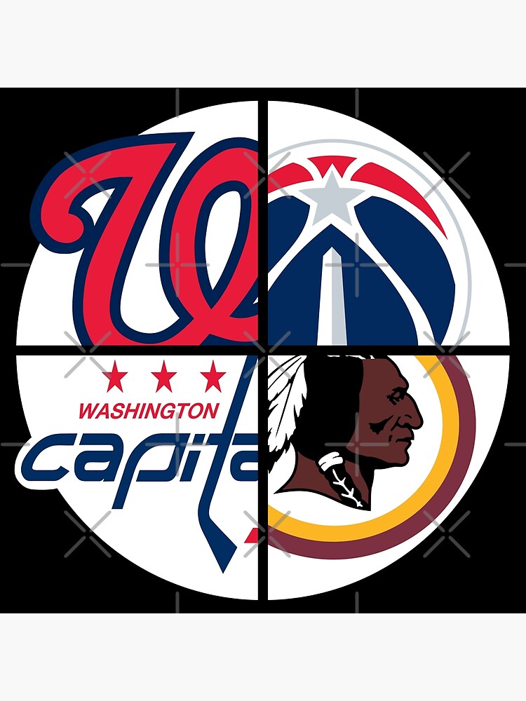 Washington DC Sports Fan Recycled Vintage License Plate Art Capitals  Redskins Wizards Nationals Greeting Card by Design Turnpike