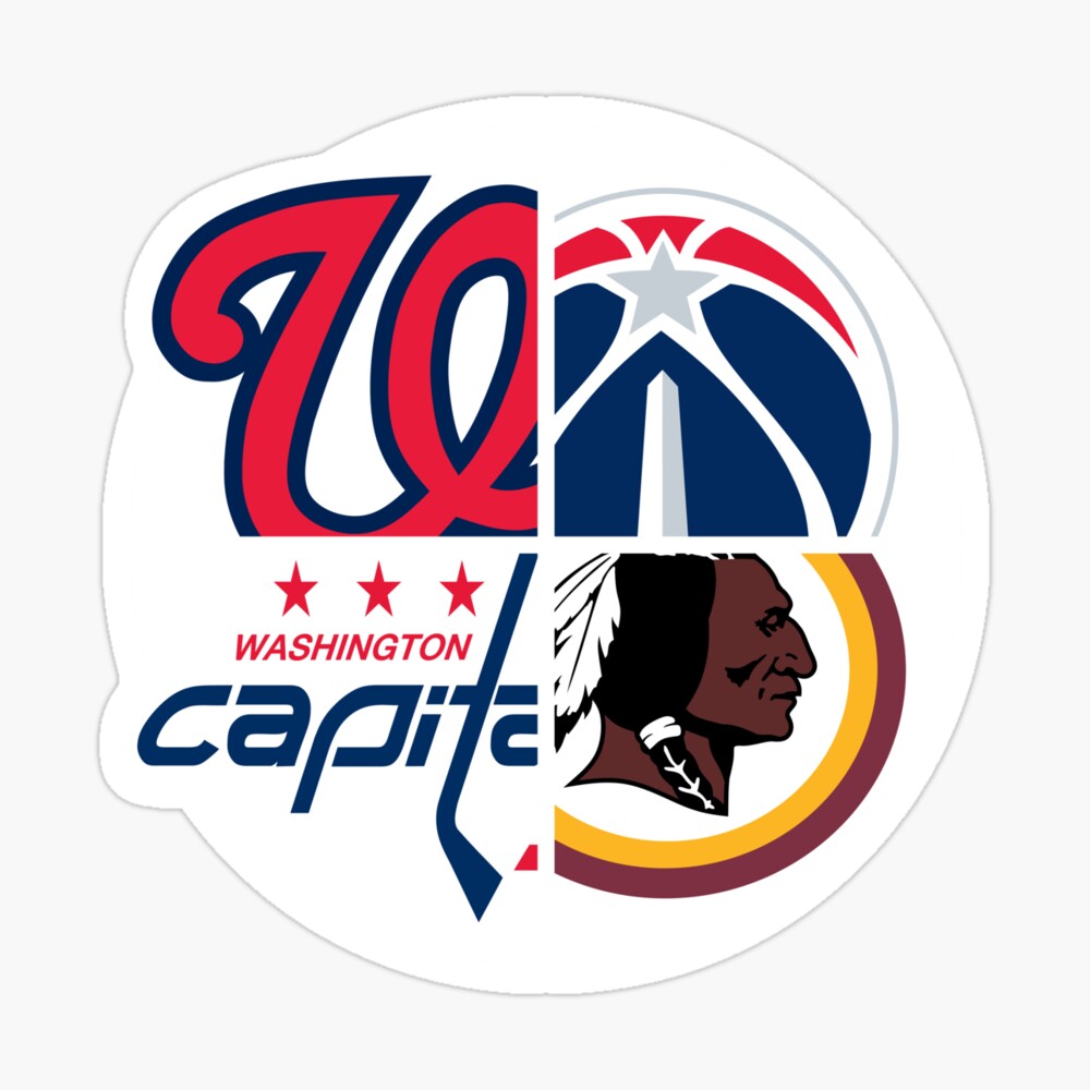 Washington DC Sports Fan Recycled Vintage License Plate Art Capitals  Redskins Wizards Nationals T-Shirt by Design Turnpike - Instaprints